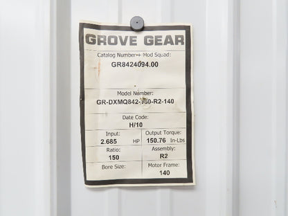 Grove Gear Ironman GR-DXMQ842-150-R2-140 Double Reduction Helical Gearbox 150:1