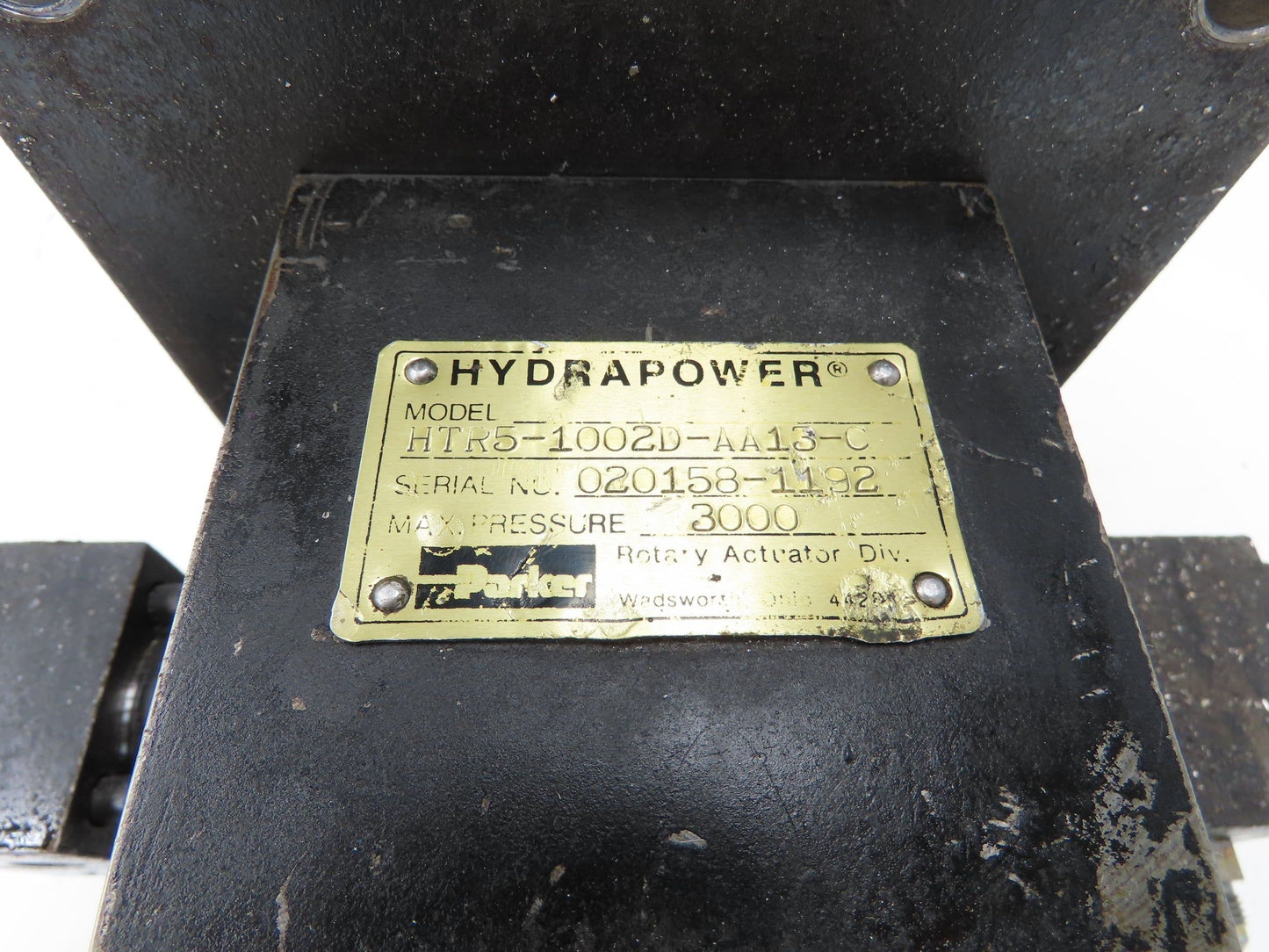 Parker HTR5-1002D-AA13-C Hydraulic Ram Rotary Actuator 100°Turn 3000psi 1"stroke
