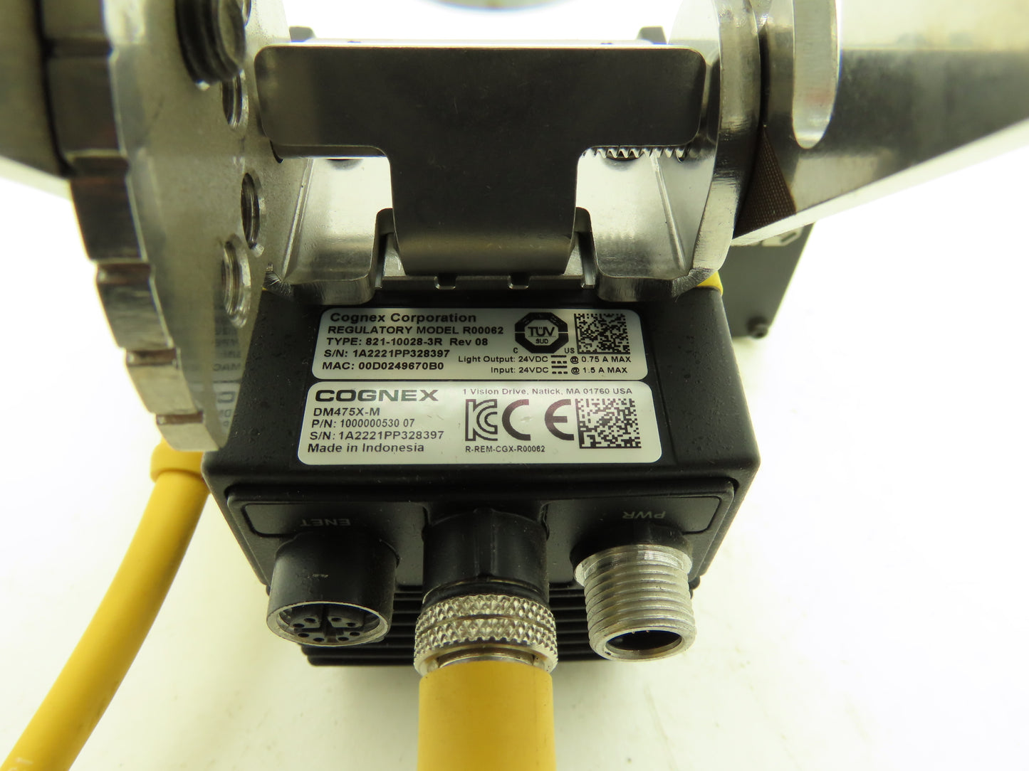 Cognex DM475X-M DataMan Fixed Mount Barcode Reader W/119-10101R High Power Light