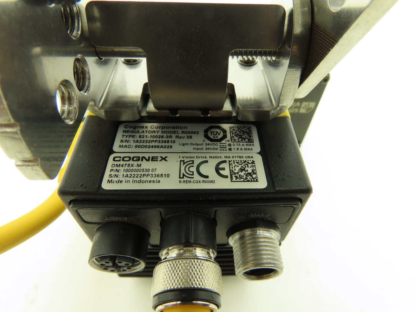 Cognex DM475X-M DataMan Fixed Mount Barcode Reader W/119-10101R High Power Light