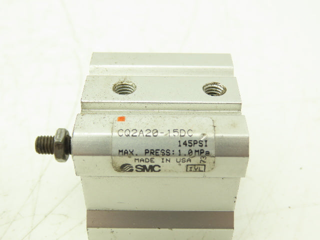SMC CQ2A20-15DC Pneumatic Air Cylinder 20mm Bore 15mm Stroke 145psi Lot of 2