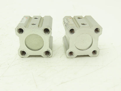 SMC CQ2A20-15DC Pneumatic Air Cylinder 20mm Bore 15mm Stroke 145psi Lot of 2