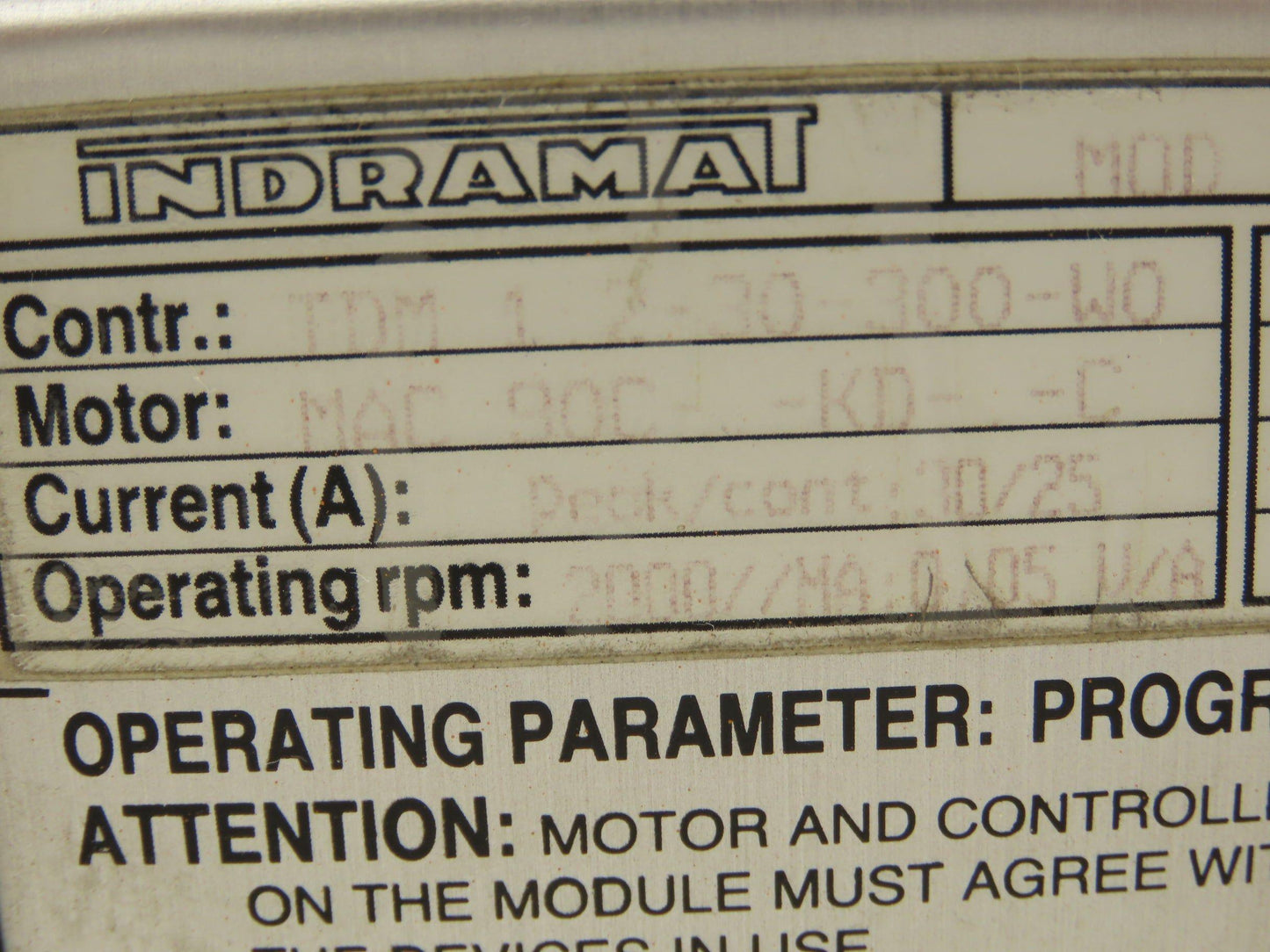 Indramat 1.2-30-300W0 AC Servo Drive Controller With Programming Module