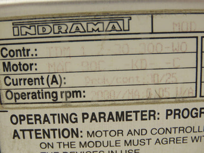 Indramat 1.2-30-300W0 AC Servo Drive Controller With Programming Module