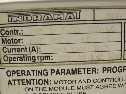 Indramat 1.2-30-300W0 AC Servo Drive Controller With Programming Module