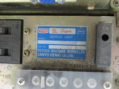 Toyoda RA15A18004 Servo Amplifier AEUnit II BL Super Sanyo Denki