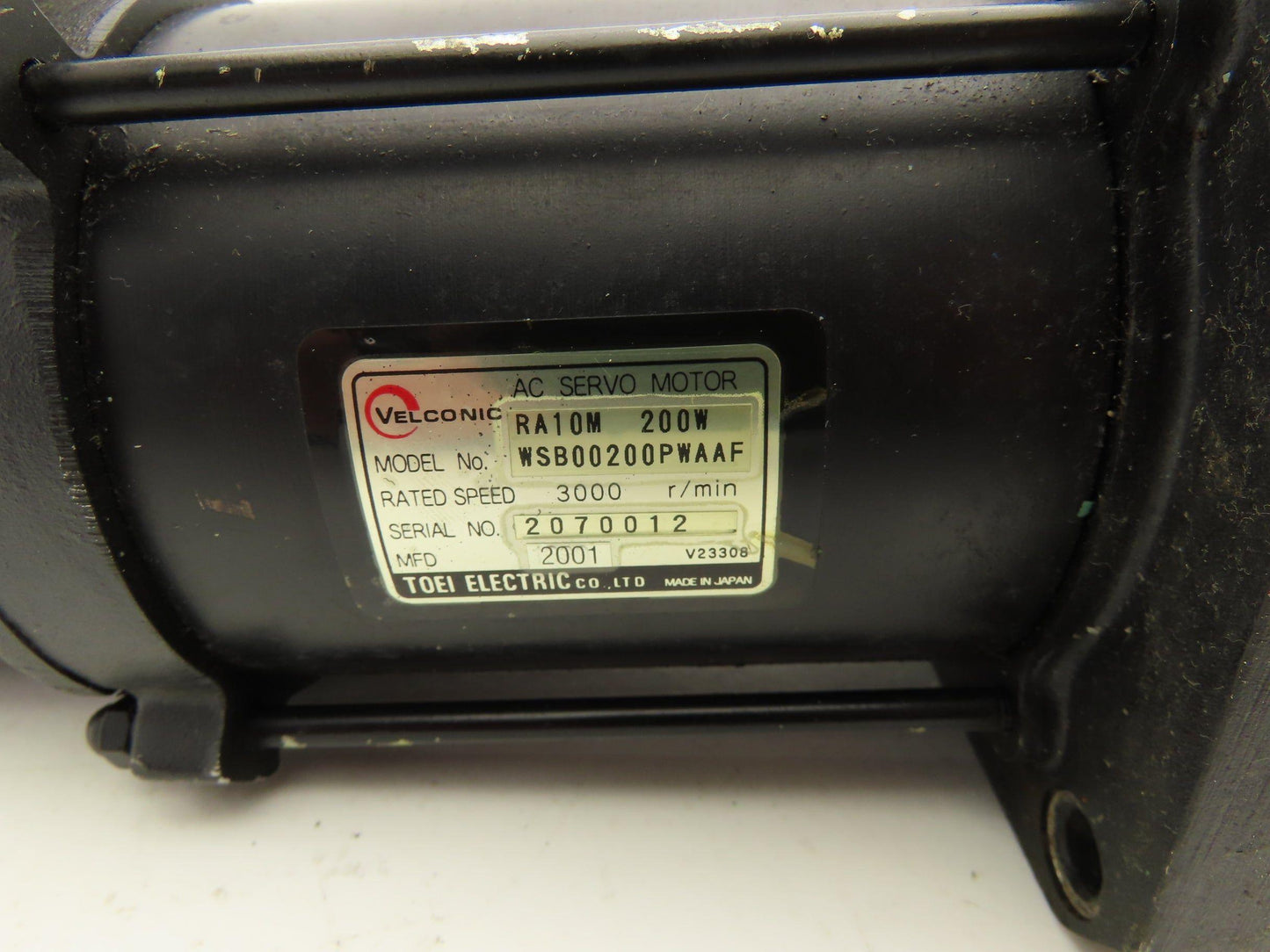 TOEI Electric RA10M AC Servo Motor 3000rpm