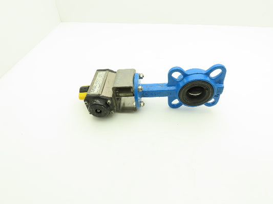 Tri-Matic AG 0004A088 1.5"x 2" Wafer Butterfly Valve w/Pneumatic Spring Actuator