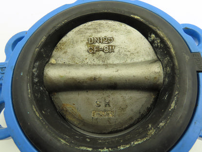 GOLD 050518 5" Wafer Butterfly Valve Only 1/2" Shaft