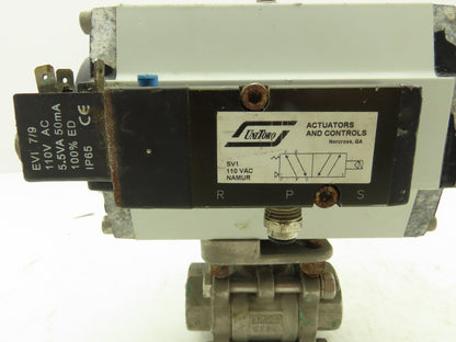 Unitorq M-74 K4/4 DLS Pneumatic Actuator with 1"NPT Sharpe Ball Valve 1000psi
