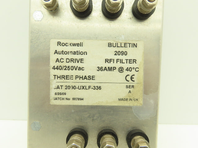 Rockwell Automation 2090-UXLF-336 AC Line RFI Filter 440V 3Ph 36A
