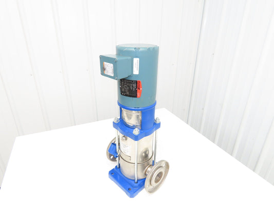 Goulds 4SVBK3 Inline Vertical Centrifugal Pump 2" Flanged 304SS 3/4Hp 230/460V