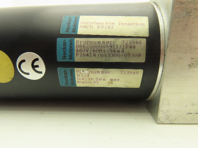 Neckar Motoren BV181 AC Servo Gearmotor 480v 60Hz 6.5Nm Max