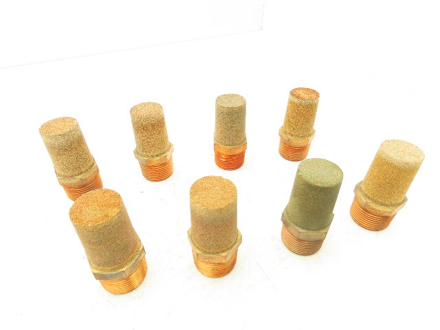 Pneumatic Brass Exhaust Muffler Filter 1" Male Lot of 8