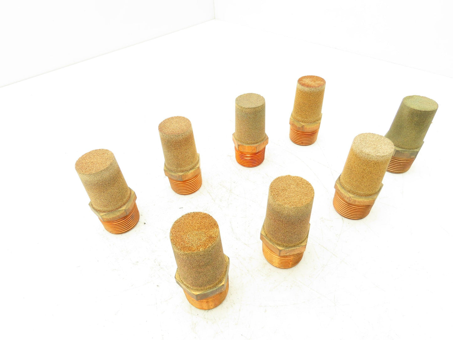 Pneumatic Brass Exhaust Muffler Filter 1" Male Lot of 8