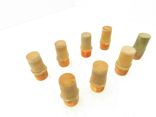 Pneumatic Brass Exhaust Muffler Filter 1" Male Lot of 8