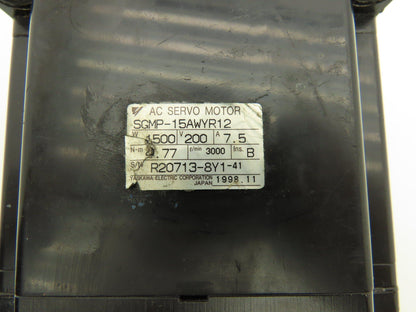 Yaskawa SGMP-15AWYR12 AC Servo Motor 1500W 4.77Nm 1500 RPM Encoder **READ**
