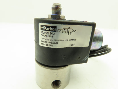 Parker 743040115B 743040115B Pneumatic Control Valve 3 Way 90PSI 1/8"NPT NC 120V