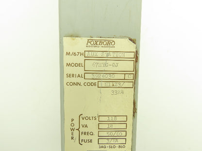 Foxboro 67HTG-OJ Aux Station 118VAC 50/60Hz 4-20mA Output