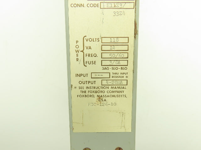 Foxboro 67HTG-OJ Aux Station 118VAC 50/60Hz 4-20mA Output