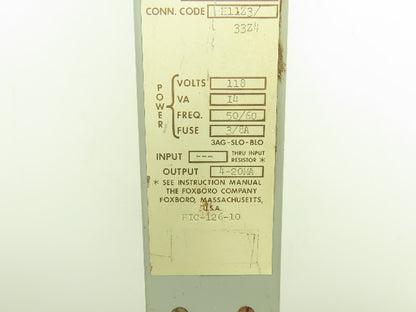 Foxboro 67HTG-OJ Aux Station 118VAC 50/60Hz 4-20mA Output