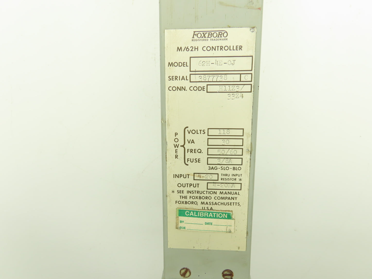 Foxboro 62H-4E-0J M/62H Controller 118VAC 50/60Hz 4-20mA Output