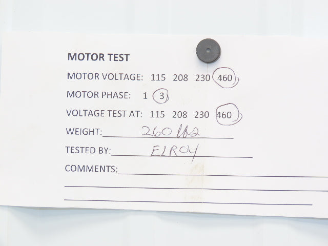 Reliance L2153C RPM AC Motor 15Hp 1770/3500 RPM 460V 3PH 0IKL504702-EAT2