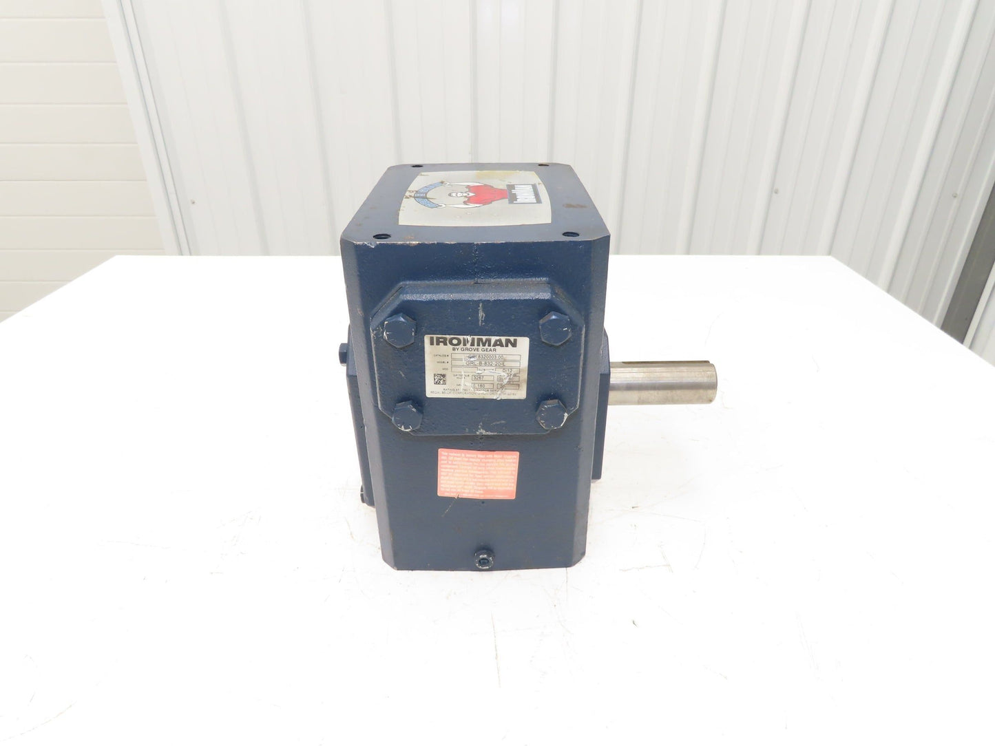 Grove Gear Ironman GRL-B-832-20-L Worm Gearbox 20:1 Reducer 5Hp 88rpm LH Output