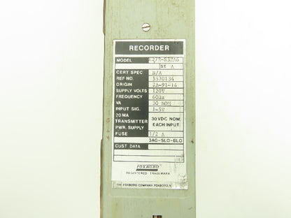 Foxboro 5570134 E27R-S3RA6 Recorder Module 120V 60Hz Input Signal 1-5V