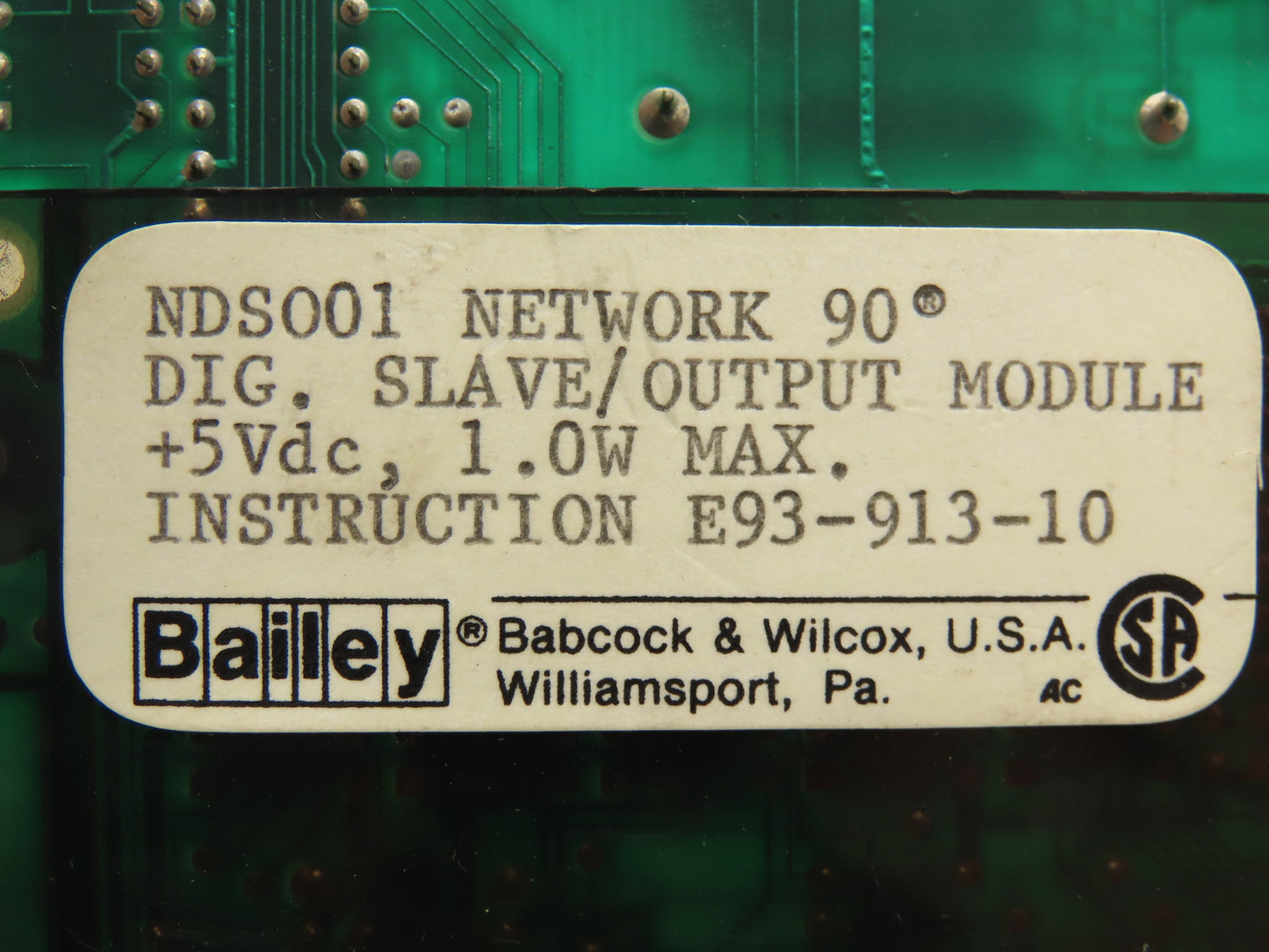 Bailey NDSO01 Network 90 Digital Slave Output Module NDSOO1 NDS001