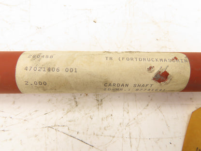 Elbe Double Universal Slip Joint Drive Shaft Length=862mm Flange=57mm Shaft=28mm