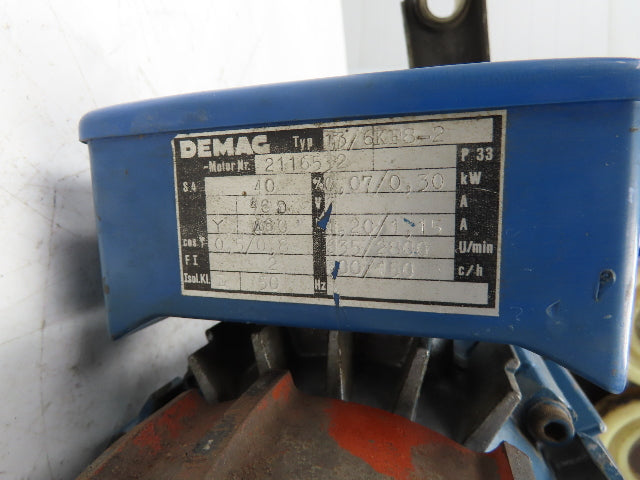 Demag RF180 KBK Bridge Crane Motorized Travel Drive 460V 3PH 13/6KF8-2