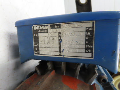 Demag RF180 KBK Bridge Crane Motorized Travel Drive 460V 3PH 13/6KF8-2