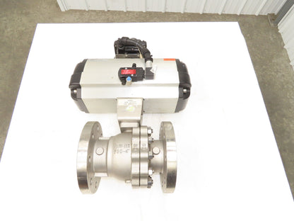 Flowserve B175S10 4" SS Flanged Ball Valve #300 Automax Pneumatic Actuator 24VDC
