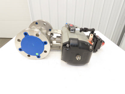 Flowserve B175S10 4" SS Flanged Ball Valve #300 Automax Pneumatic Actuator 24VDC