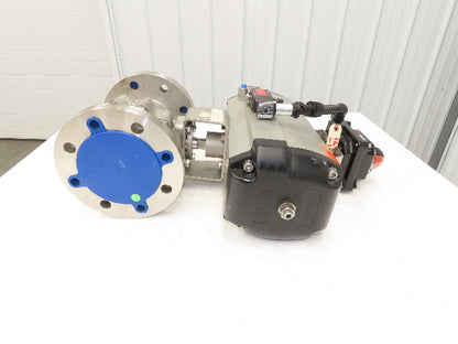 Flowserve B175S10 4" SS Flanged Ball Valve #300 Automax Pneumatic Actuator 24VDC