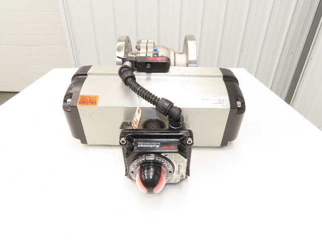Flowserve B175S10 4" SS Flanged Ball Valve #300 Automax Pneumatic Actuator 24VDC