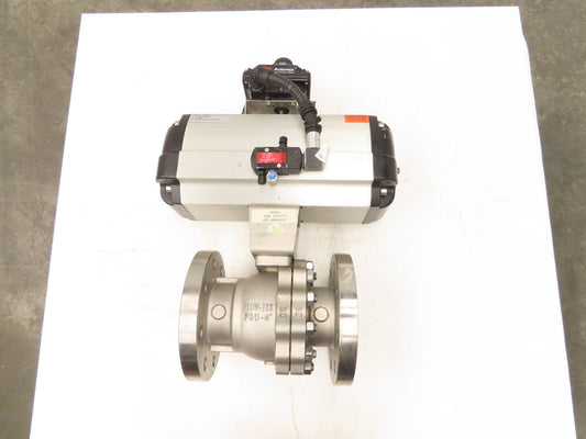 Flowserve B175S10 4" SS Flanged Ball Valve #300 Automax Pneumatic Actuator 24VDC
