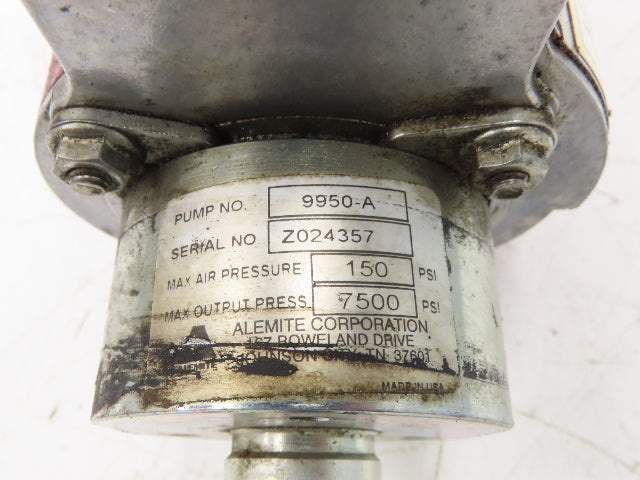 Alemite 9950 A Pneumatic Grease Pump 35lb-70lb Bucket 50:1 Ratio Grease Gun