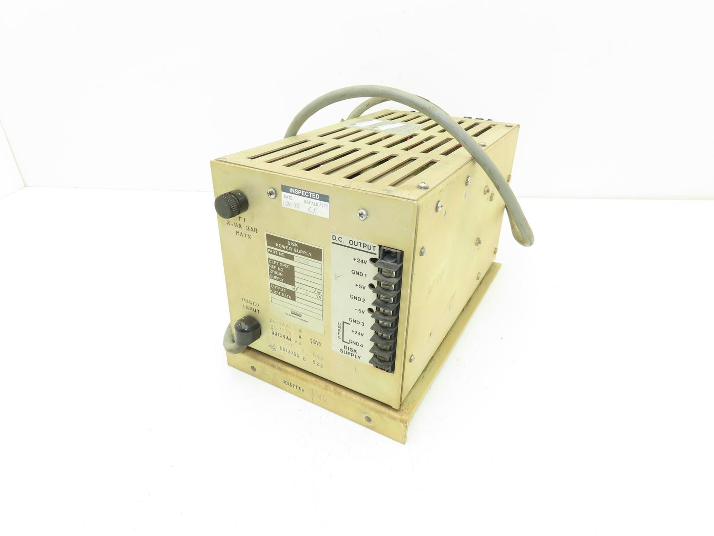 Foxboro D0137SG Disk Power Supply +24 +5 -5 VDC Output 120VAC Input