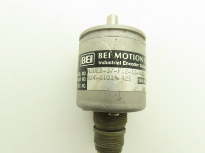 BEI H20EB-37-F12-SS-600-A-3904R-EM16-5V Rotary Encoder 3/8" Shaft 7-Pin 600 Inc