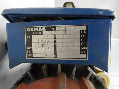 Demag RF180 KBK Bridge Crane Motorized Travel Drive 460V 3PH 13/6KF8-2