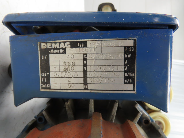 Demag RF180 KBK Bridge Crane Motorized Travel Drive 460V 3PH 13/6KF8-2