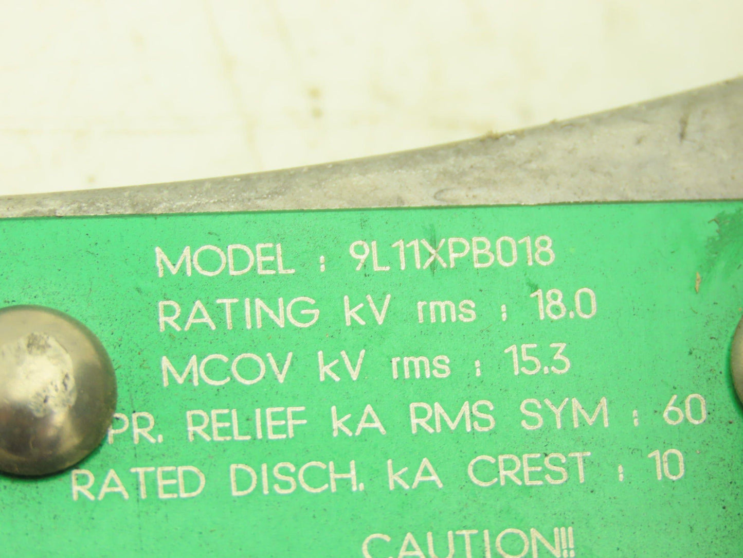 GE 9L11XPB018 Tranquell XEP Surge Arrestor Rating 18kV MCOV 15.3kV RMS