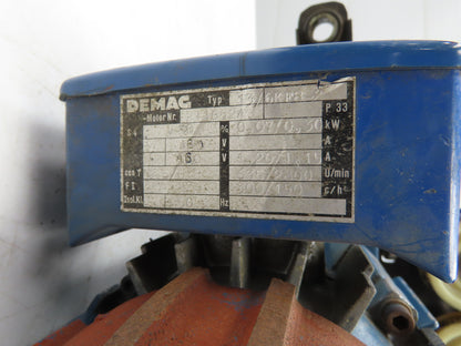 Demag RF180 KBK Bridge Crane Motorized Travel Drive 460V 3PH 13/6KF8-2