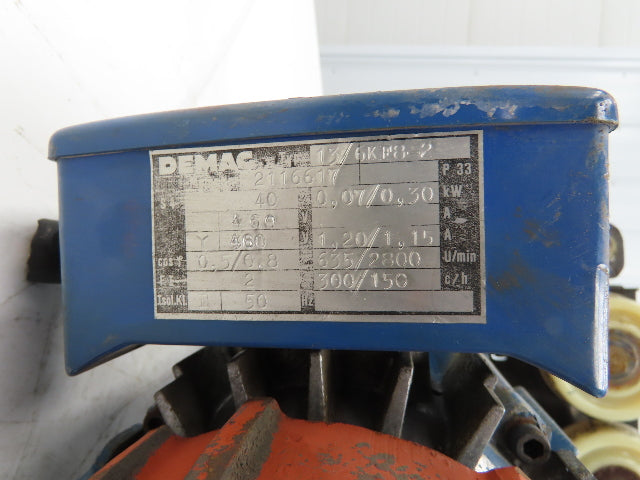 Demag RF180 KBK Bridge Crane Motorized Travel Drive 460V 3PH 13/6KF8-2