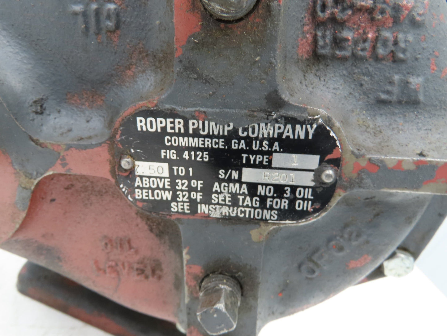 Roper Pump 4125 Gear Reducer 7.5:1 Ratio Gearbox Parallel Shaft Type 1