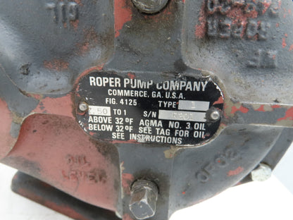 Roper Pump 4125 Gear Reducer 7.5:1 Ratio Gearbox Parallel Shaft Type 1
