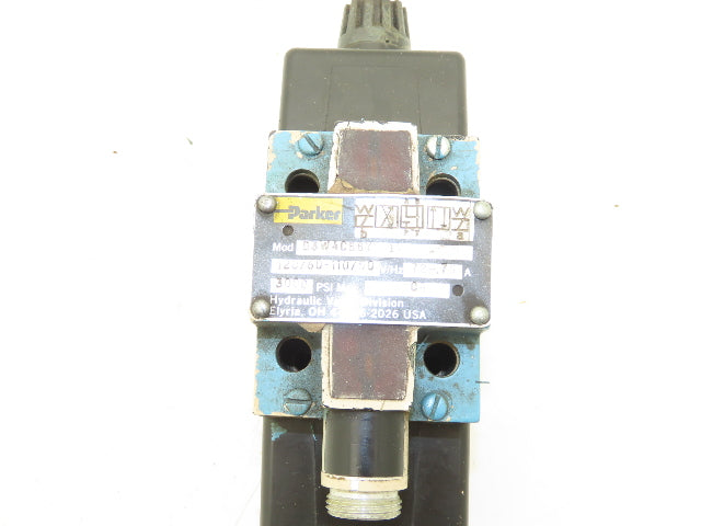 Parker D3W4C56Y Hydraulic Directional Solenoid Valve 120v 60Hz 0.72A 3000psi