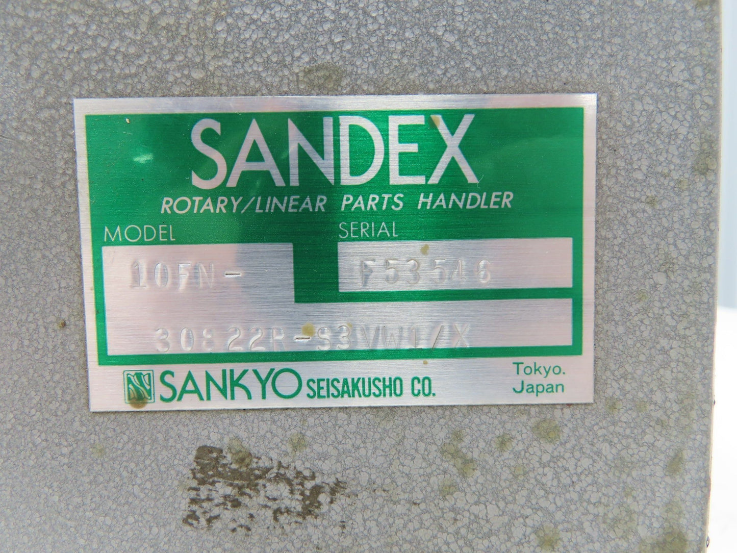 Sankyo Sandex 10FN-30822R-S3VW1/X Rotary Oscillating Index Drive Reducer